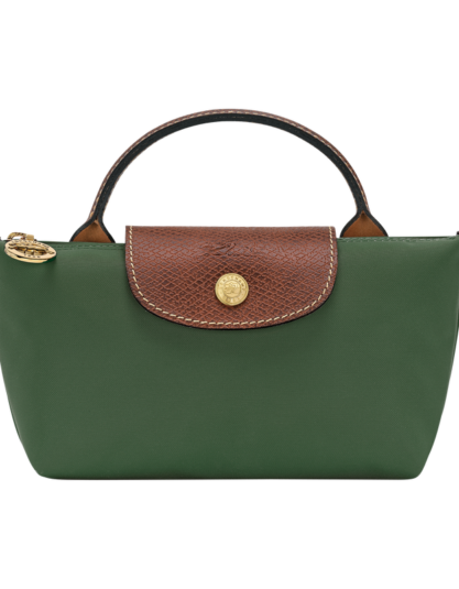 Longchamp Le Pliage Original Pouch with handle - British Green Mini Vip time amman jordan