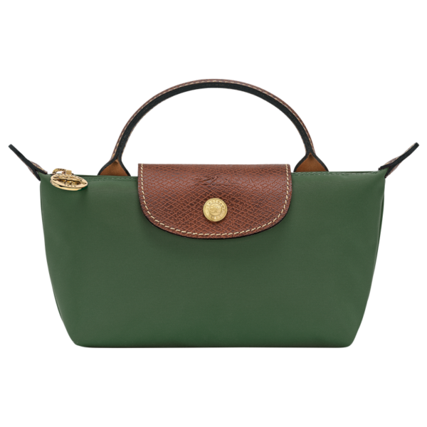 Longchamp Le Pliage Original Pouch with handle - British Green Mini Vip time amman jordan