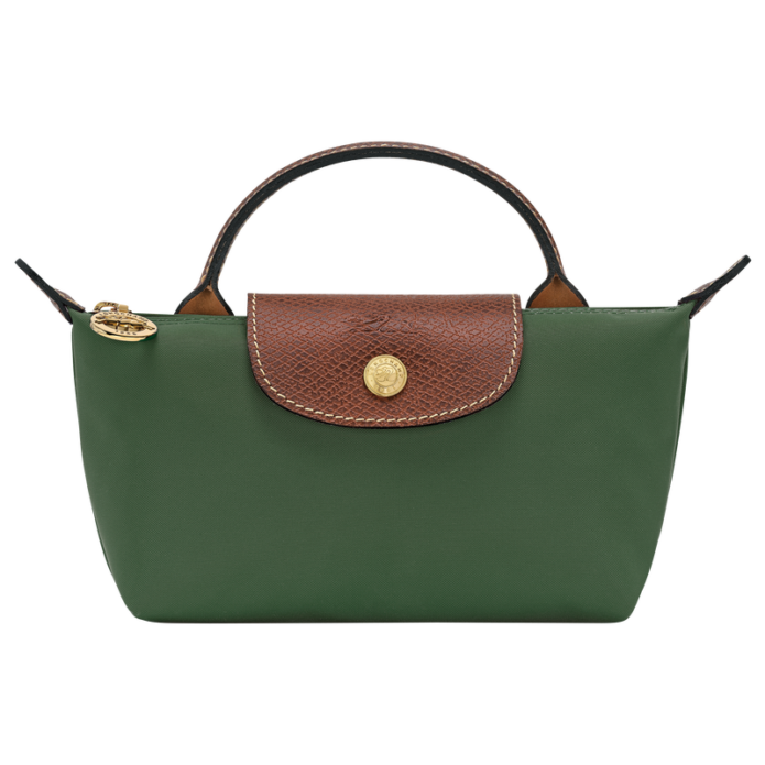 Longchamp Le Pliage Original Pouch with handle - British Green Mini Vip time amman jordan