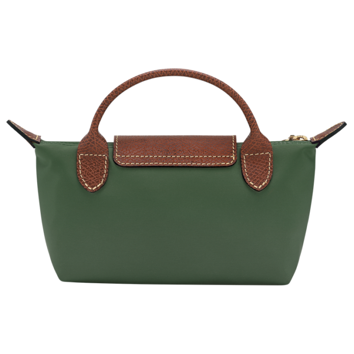 Longchamp Le Pliage Original Pouch with handle - British Green Mini Vip time amman jordan
