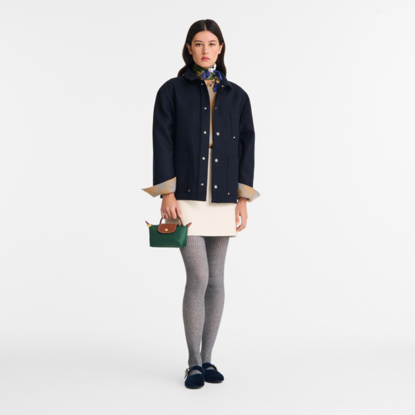 Longchamp Le Pliage Original Pouch with handle - British Green Mini Vip time amman jordan