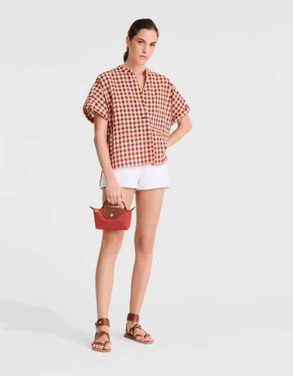 Longchamp Le Pliage Original Pouch with handle - Tomato Mini Vip time amman jordan