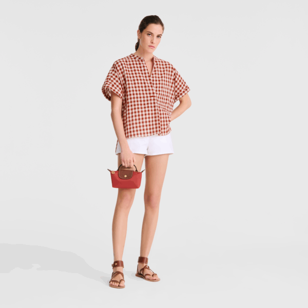 Longchamp Le Pliage Original Pouch with handle - Tomato Mini Vip time amman jordan