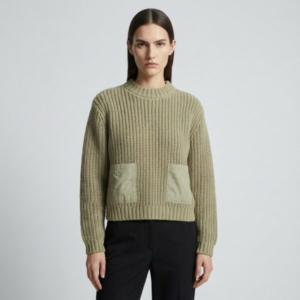 ZARA WOMAN utility knit green sweater for women – VIP Time Jordan