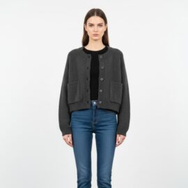 MNG elegant gray cardigan with pockets fast delivery Jordan