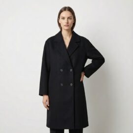 ZARA black double breasted wool coat women winter Amman Jordan