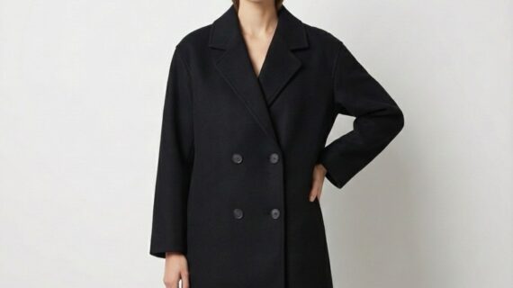 ZARA black double breasted wool coat women winter Amman Jordan