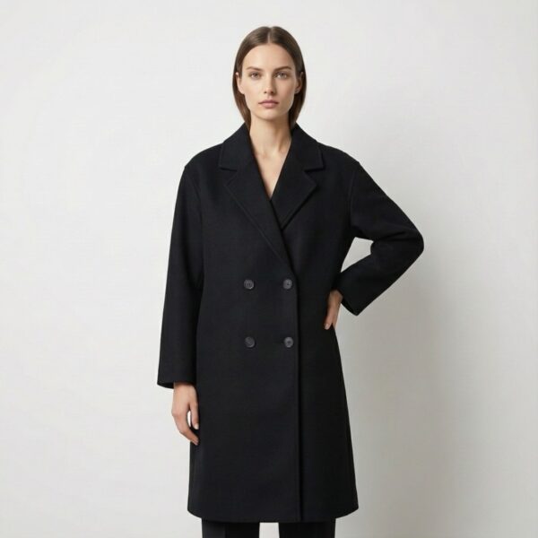 ZARA black double breasted wool coat women winter Amman Jordan