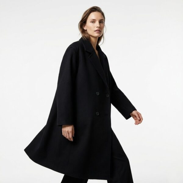 ZARA elegant black wool coat Italian wool fast delivery Jordan