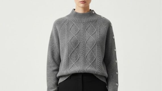 MNG women’s cable knit winter sweater grey – VIP Time Jordan