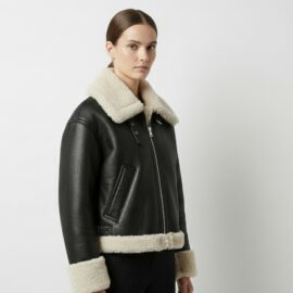Hestovrviio black aviator jacket with shearling lining – VIP Time Jordan