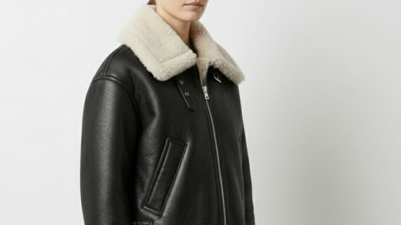 Hestovrviio black aviator jacket with shearling lining – VIP Time Jordan