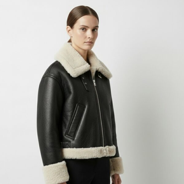 Hestovrviio black aviator jacket with shearling lining – VIP Time Jordan