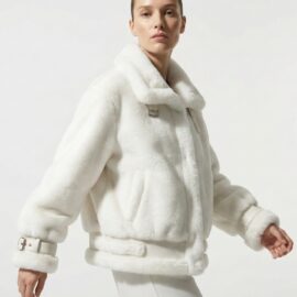Fisherfield faux fur jacket white winter women fashion Amman Jordan