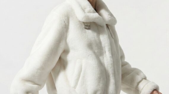 Fisherfield faux fur jacket white winter women fashion Amman Jordan