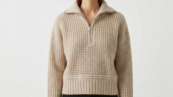 Sincerely Jules half zip waffle knit sweater for women winter wear in Amman Jordan