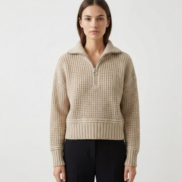 Sincerely Jules half zip waffle knit sweater for women winter wear in Amman Jordan