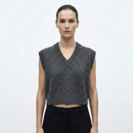 ZARA women knit vest minimalist street style top Jordan