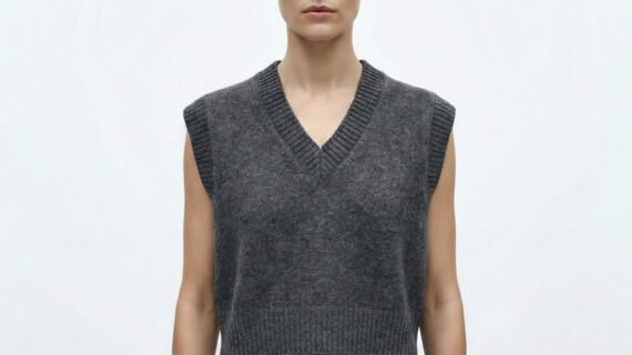 ZARA women knit vest minimalist street style top Jordan
