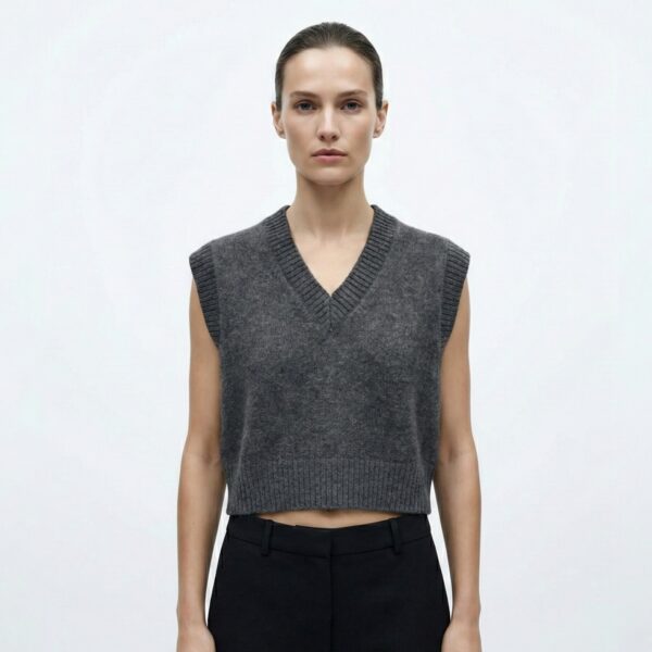 ZARA women knit vest minimalist street style top Jordan