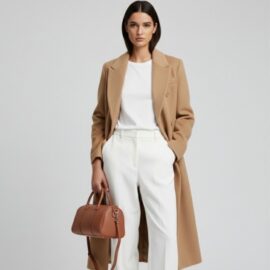 Zarina camel coat for women double-breasted winter coat in Amman Jordan
