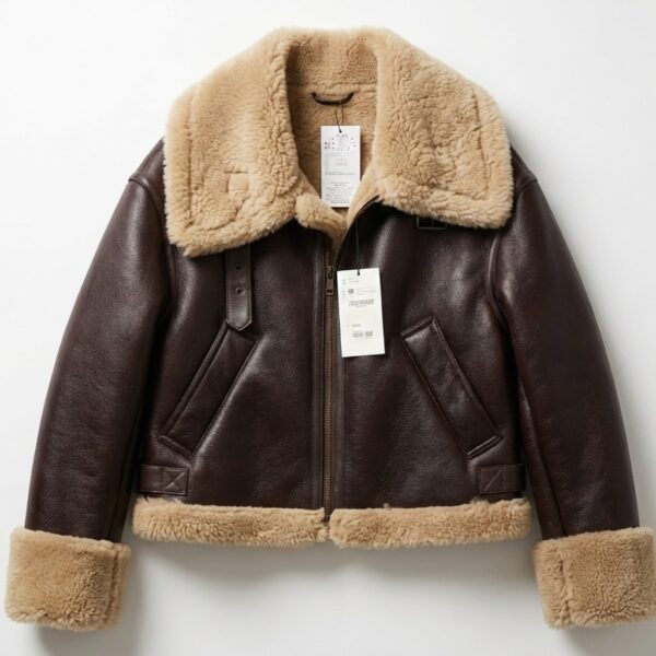 Hestovrviio shearling aviator jacket for women in Amman Jordan faux leather winter jacket