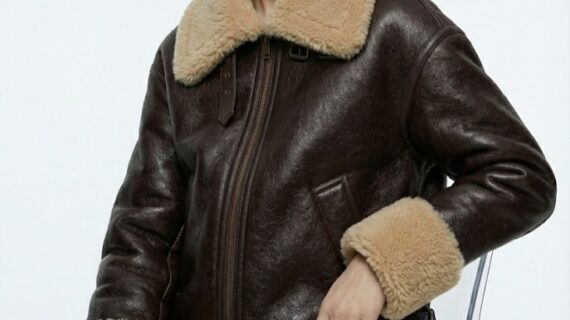 Hestovrviio shearling aviator jacket for women in Amman Jordan faux leather winter jacket