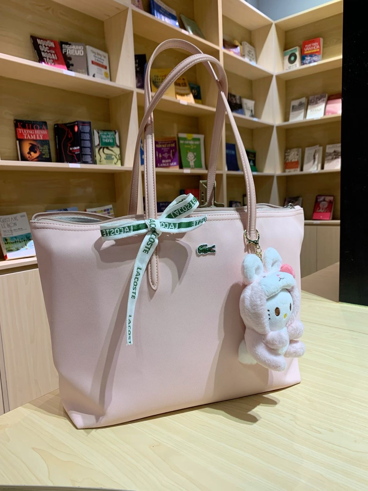 Lacoste Tote Bag -baby pink - Image 3