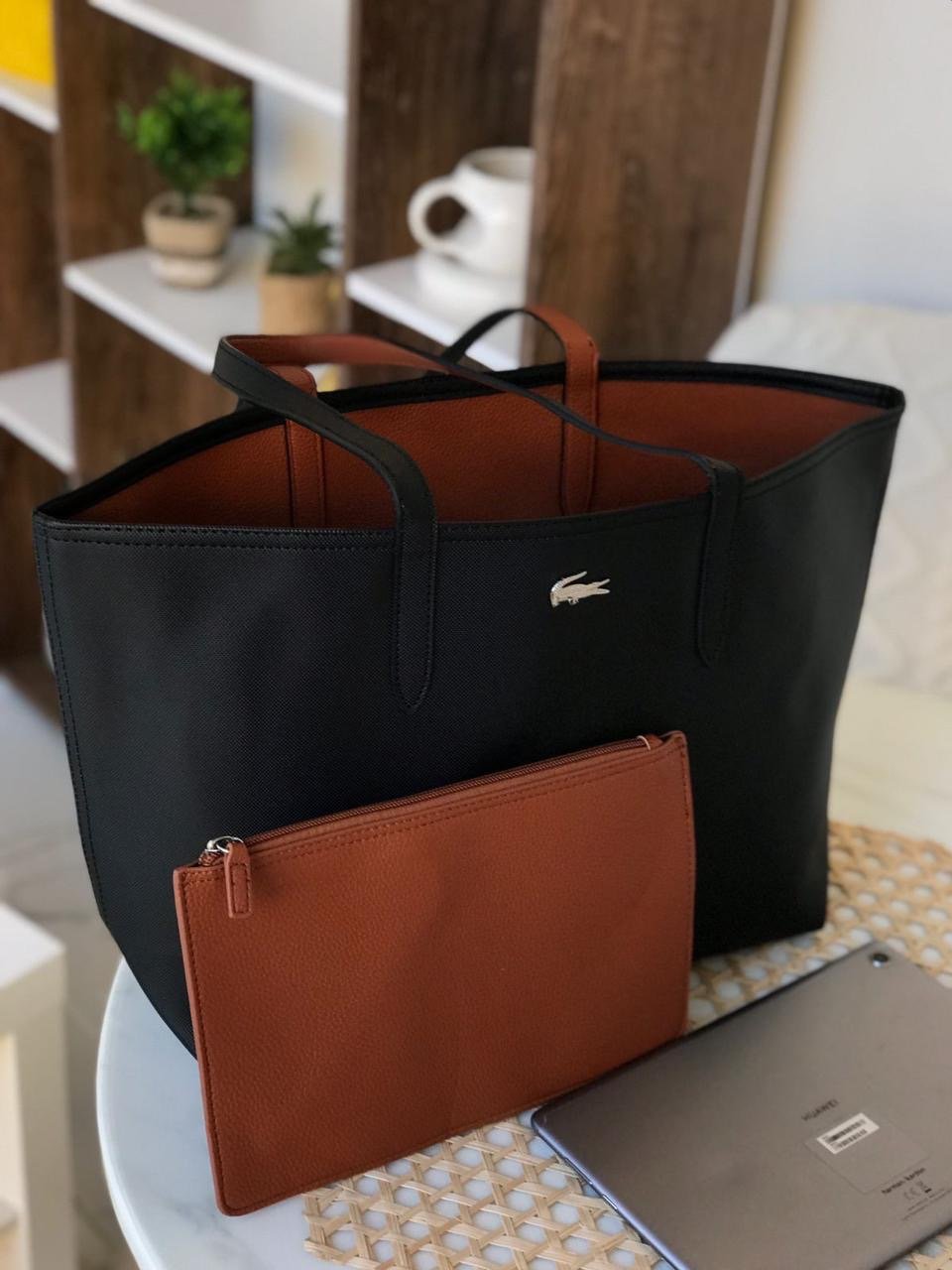 Lacoste Double Face Bag -black-brown - Image 5