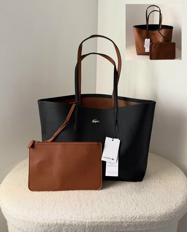Lacoste Double Face Bag -black-brown